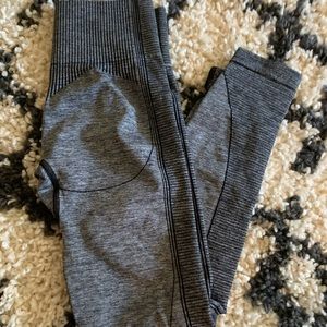 Gymshark Hyper Amplify Leggings - Black Marl/Black